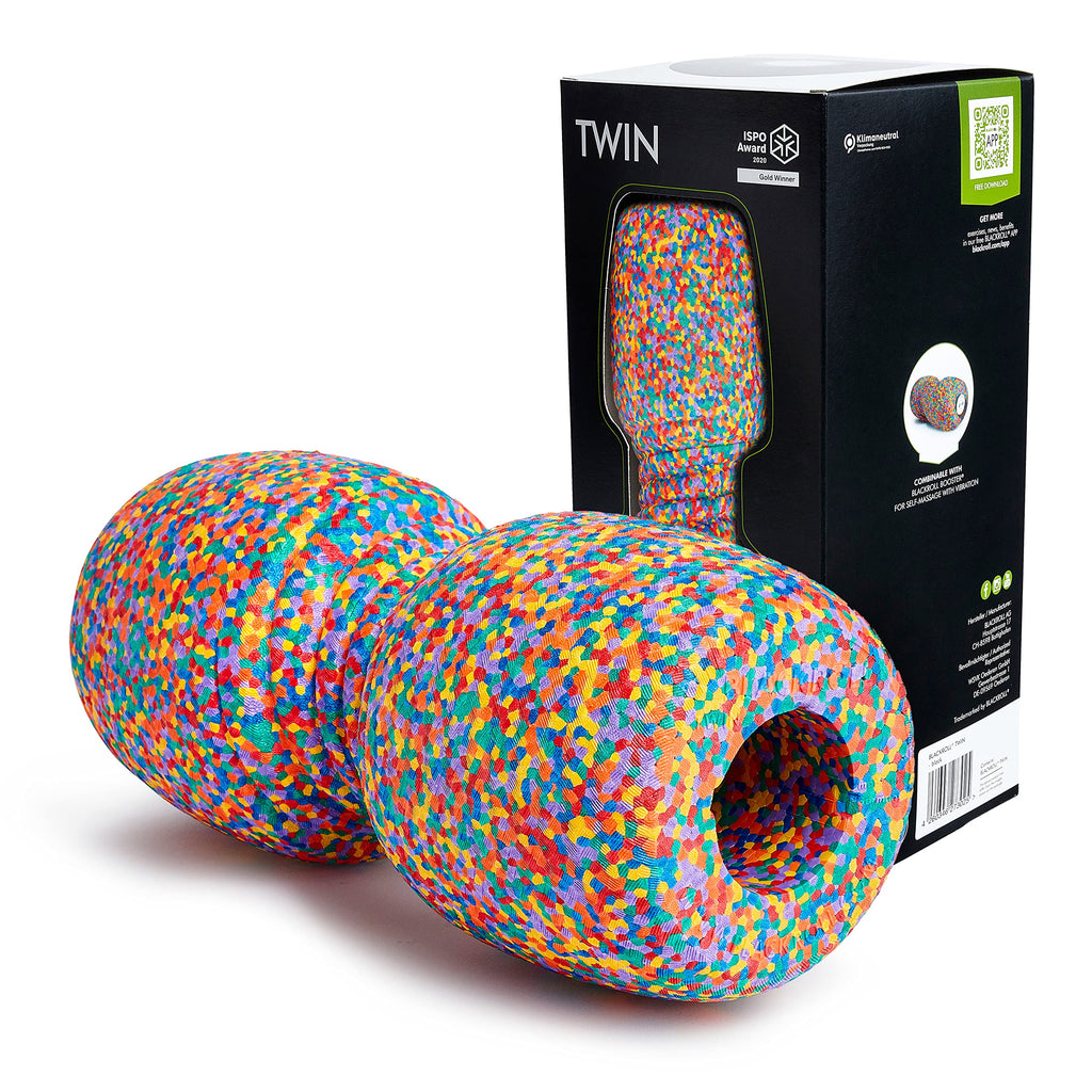 BLACKROLL Twin Fascia Roller – Spine Massage Foam Roller, Rainbow