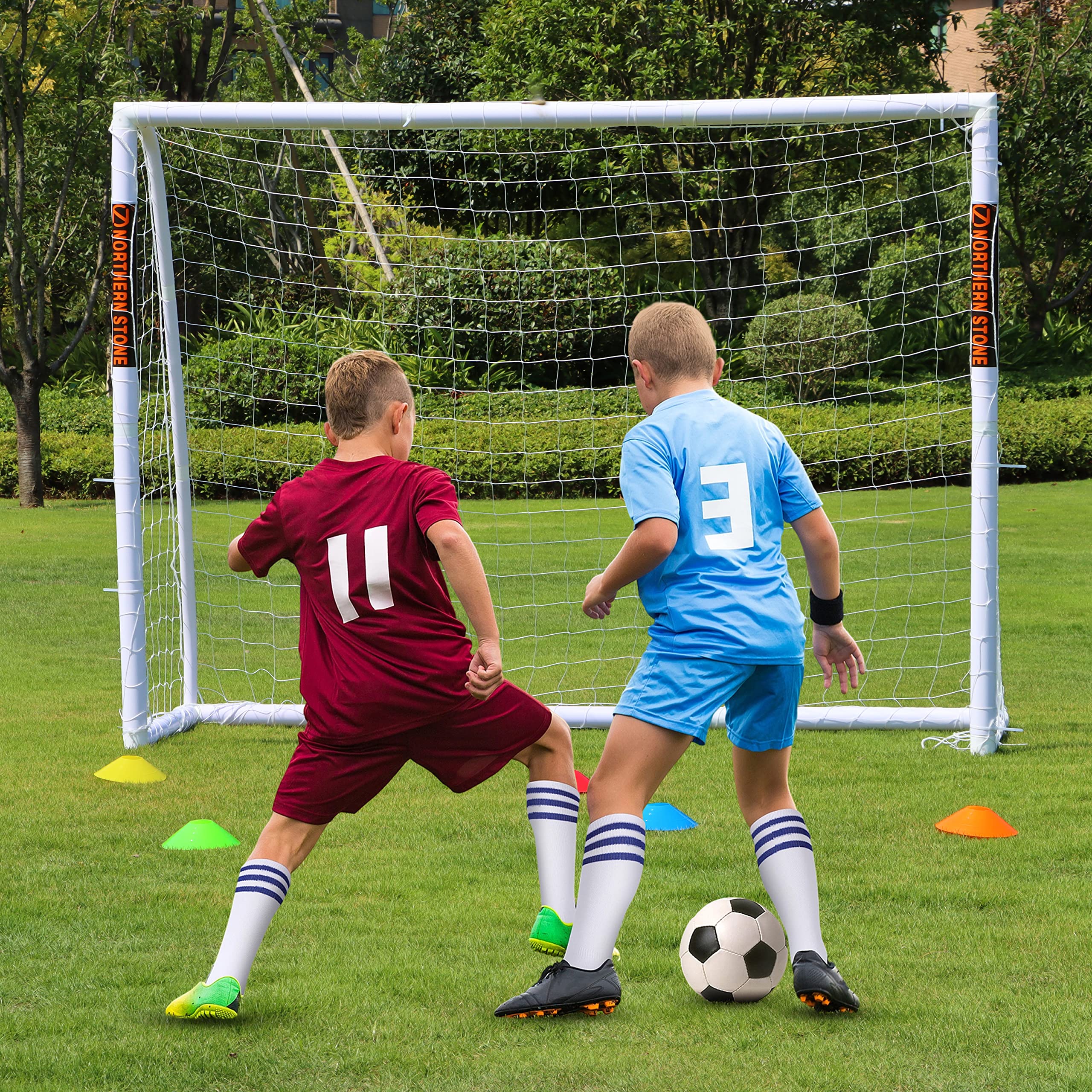 Northern Stone 8ft x 6ft uPVC Football Goal | All-Weather Portable Garden Goal