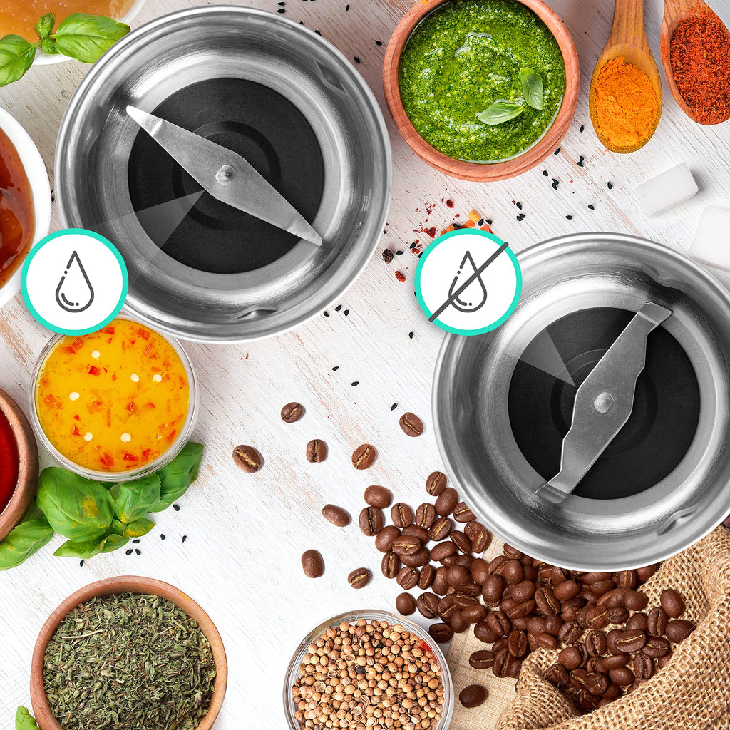 Duronic CG421 Electric Coffee & Spice Grinder | 2-in-1 Wet & Dry 200W Mill