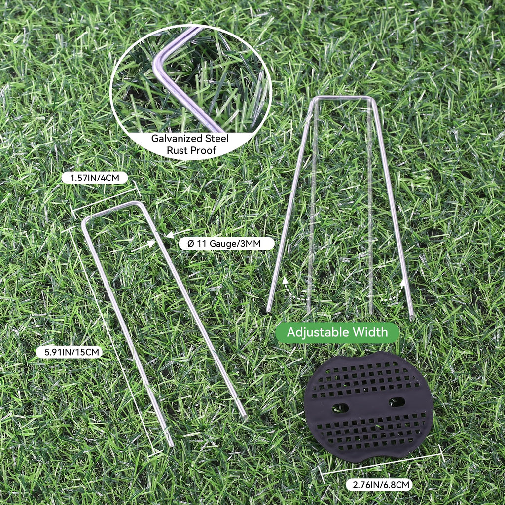 Graxury 11 Gauge Galvanized Garden Staples - 200 Pack Heavy Duty Stakes