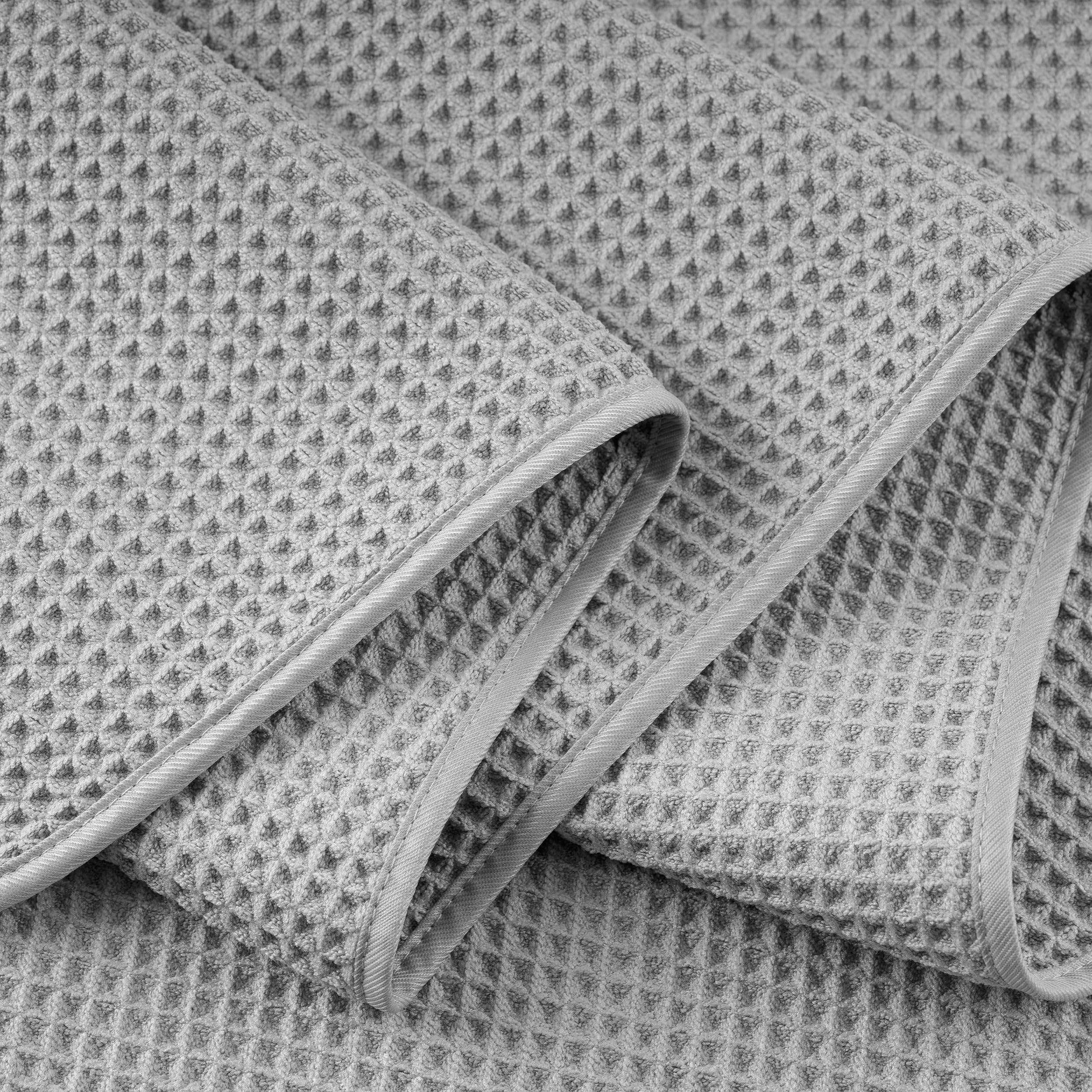 Polyte Microfibre Bath Towels – Oversize Waffle Weave Quick Dry, 4 Pack