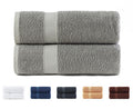 Todocama 100% Cotton Shower Towels - Set of 2, 550 GSM, Light Grey