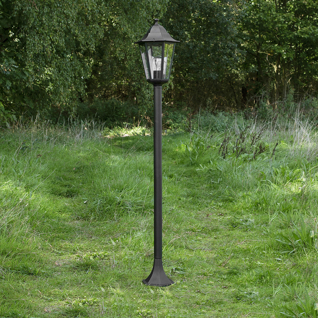Smartwares Outdoor Garden Post Lantern | 125cm Aluminium & Glass Light