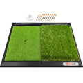 SAPLIZE Golf Hitting Mat with Ball Tray | 25"x17" Fairway & Rough Turf