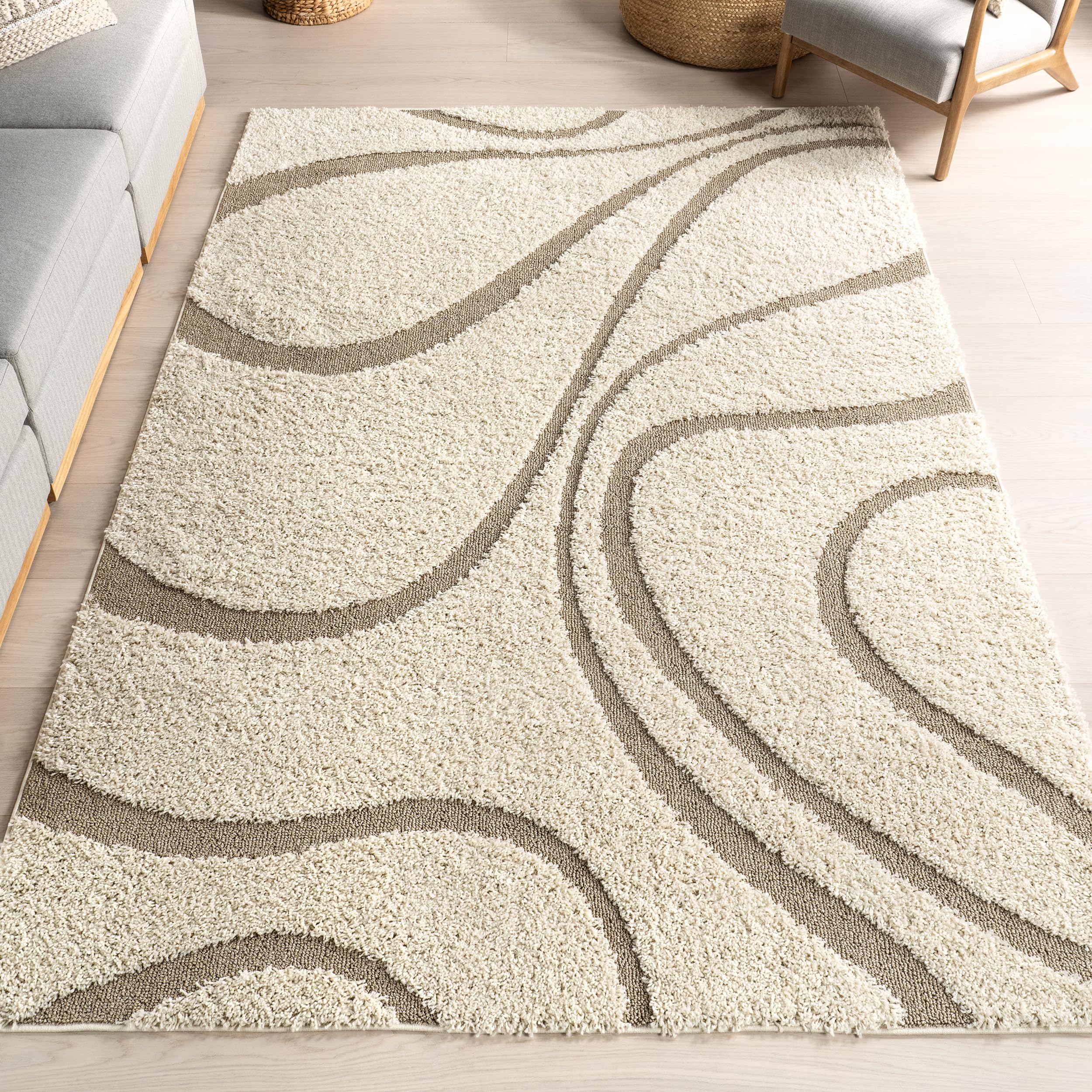 nuLOOM Carolyn Shag Runner Rug – 2'8" x 12' Soft Plush Cream Carpet