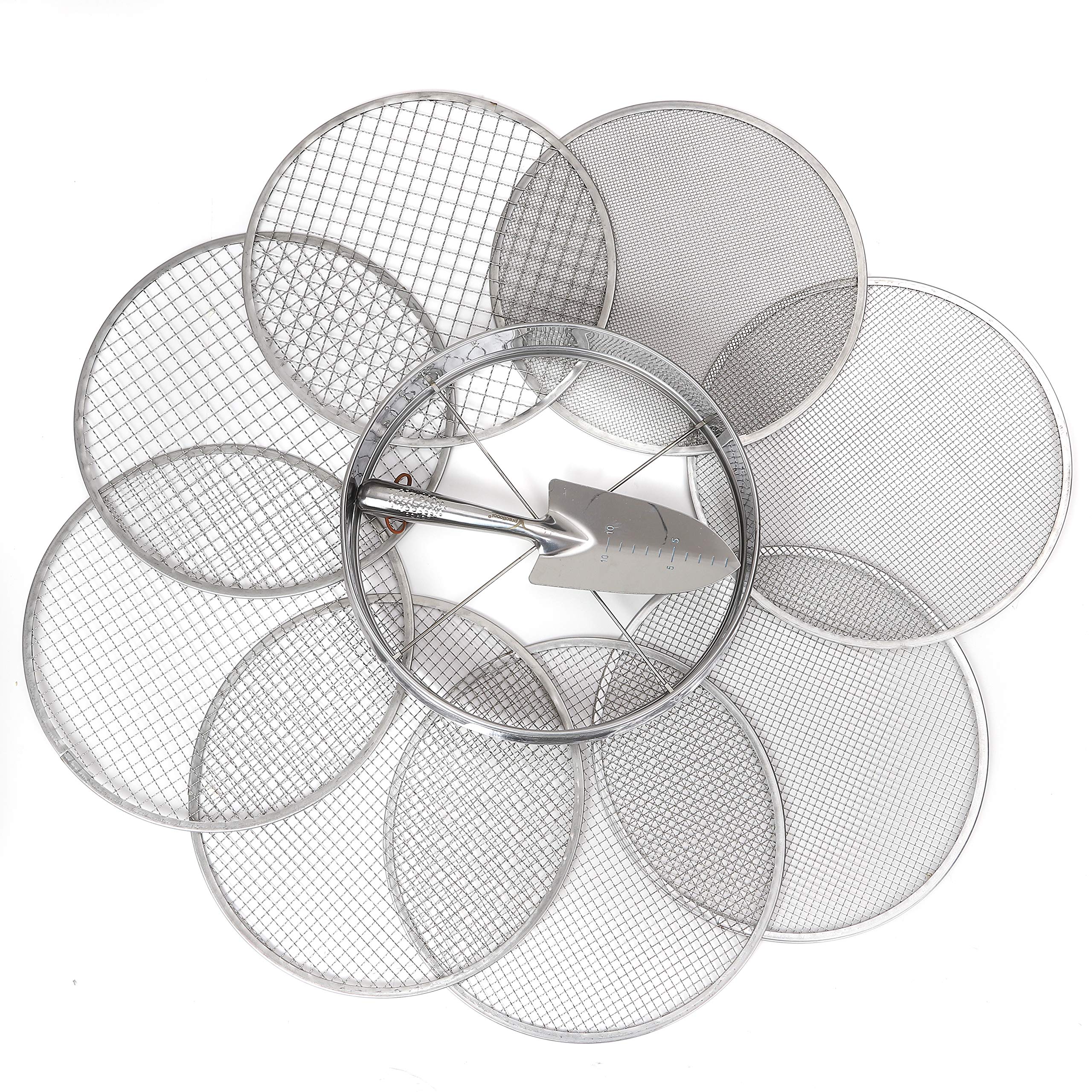 Practicool Stainless Steel Garden Sieve – 8 Mesh Sizes Soil Riddle
