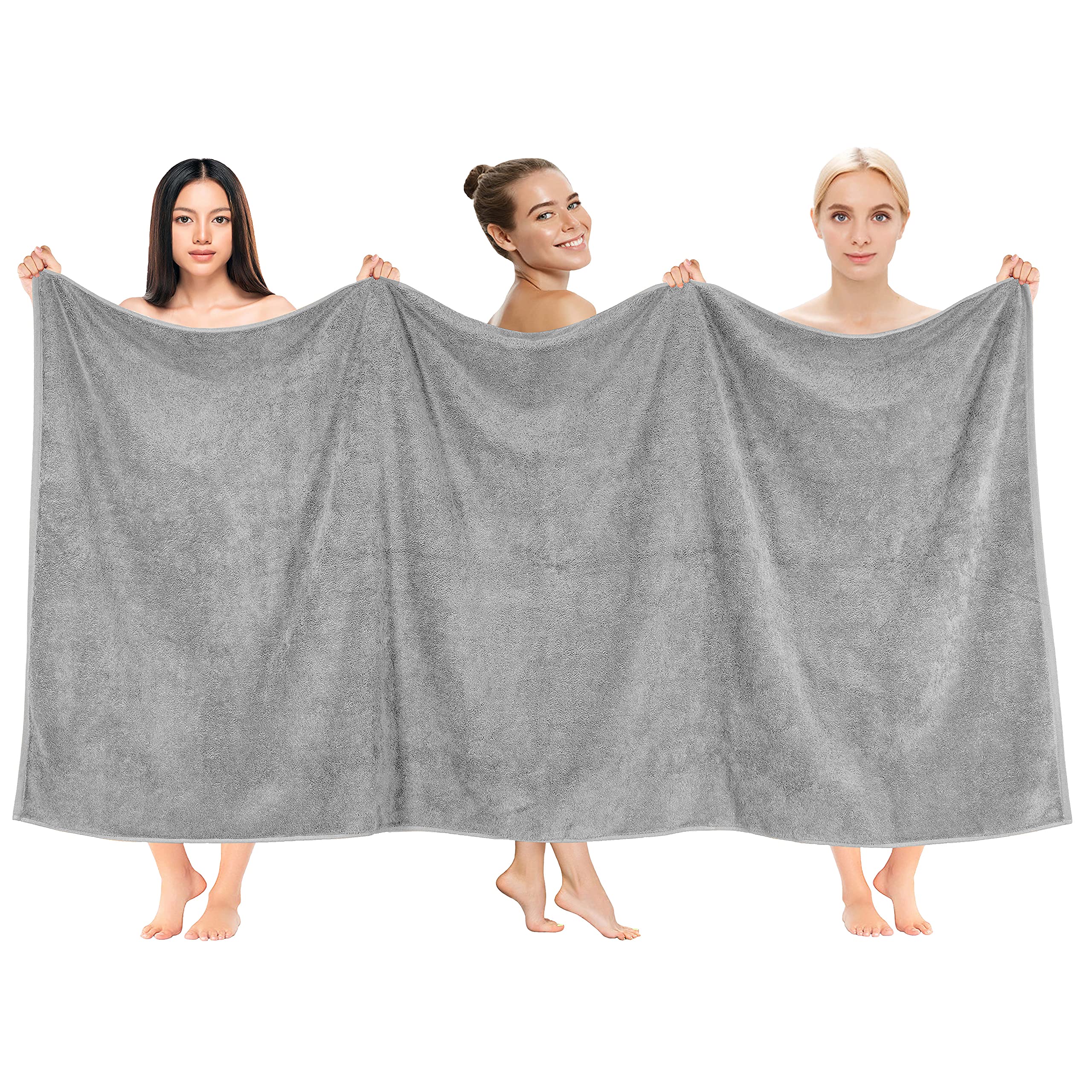 Cotton Paradise Oversized Bath Sheet | 100% Ringspun Cotton 40x80 - Light Gray