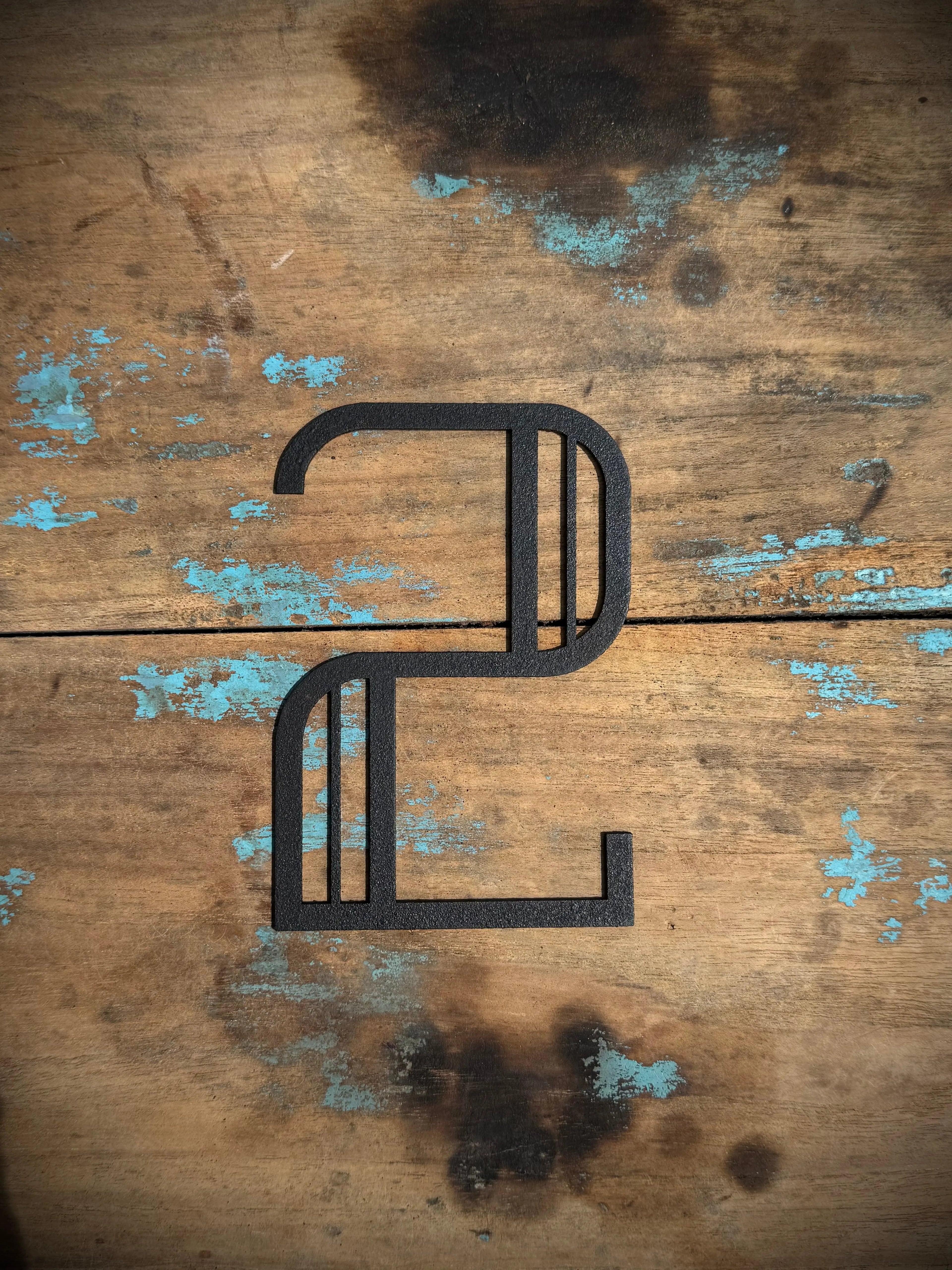 Art Deco Metal Letters & Numbers | Distressed Black Steel Wall Decor