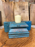Rustic Warehouse Norfolk Reclaimed Wood Indian Pillar Candle Holder