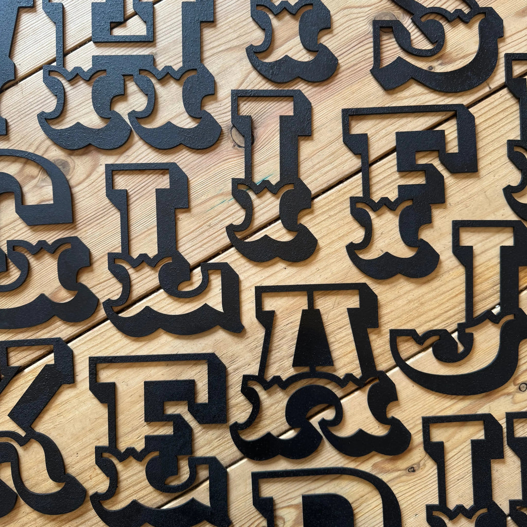 Rustic Black Metal Carnival Letters | Industrial Steel Wall Decor by RWN