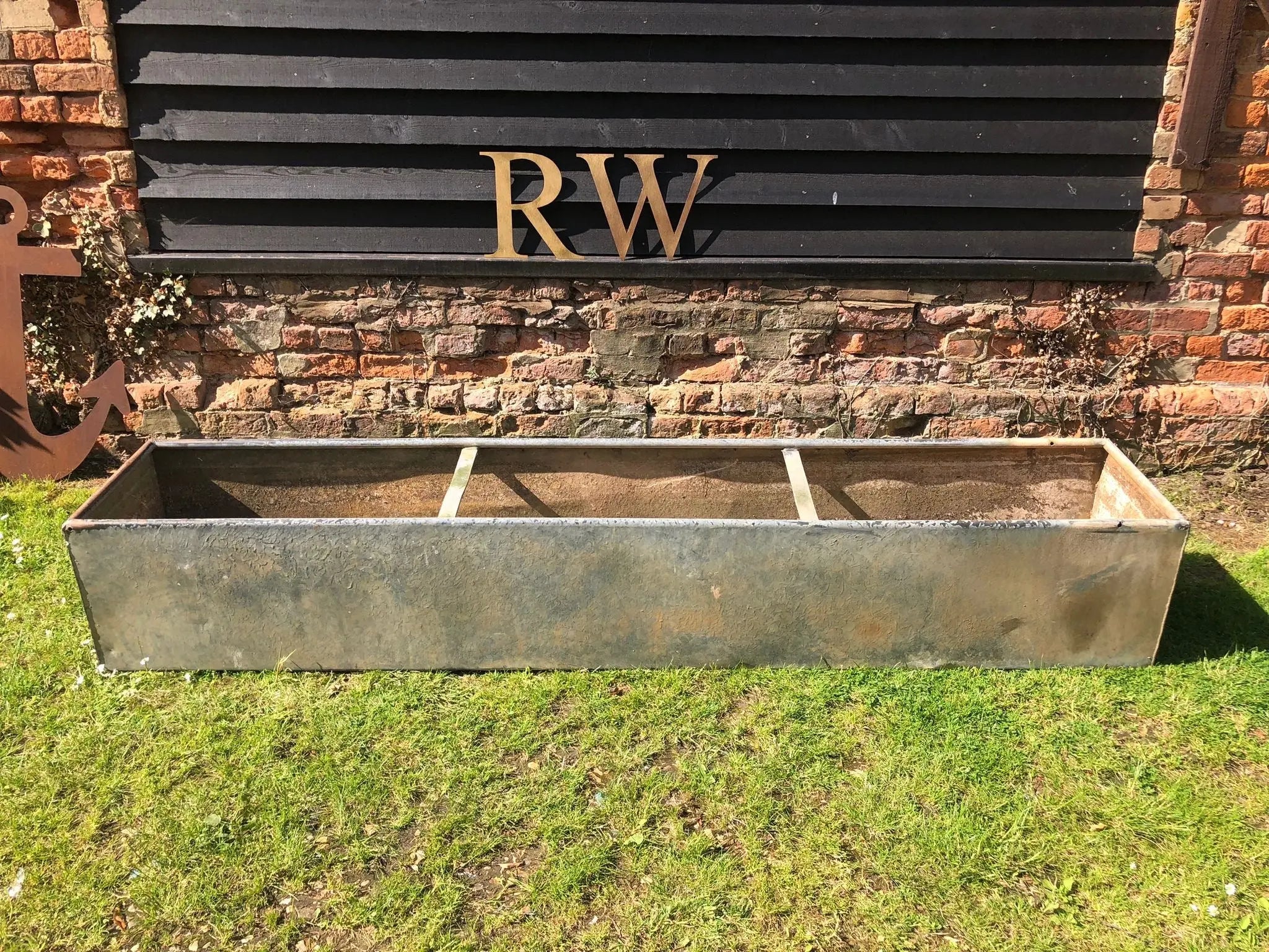 Vintage Galvanised Trough Planter / Herb Garden /Raised Bed Pond /Plant Pot F