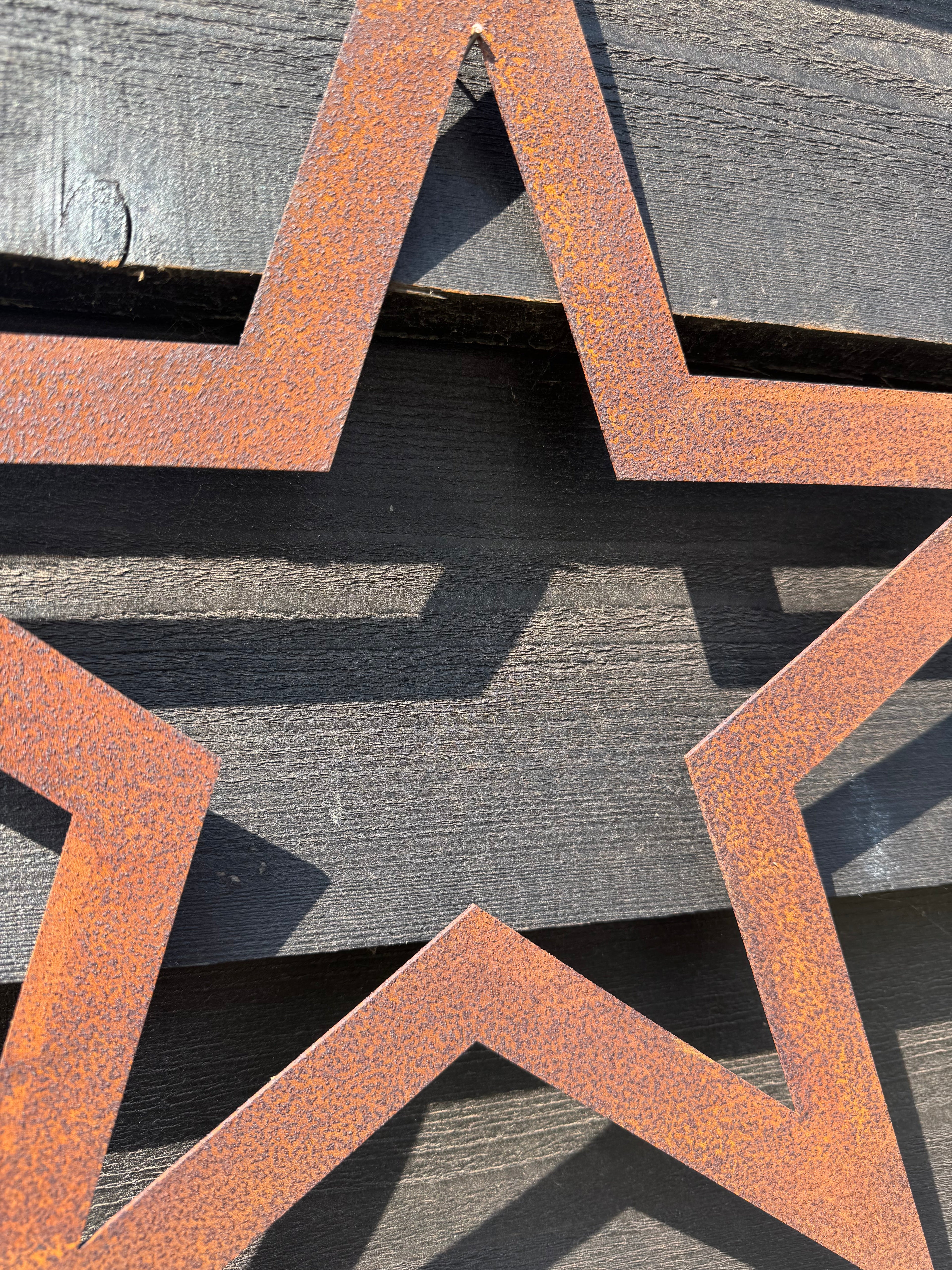 Rustic Warehouse Norfolk | Set of 3 Rusty Metal Stars Garden Wall Art