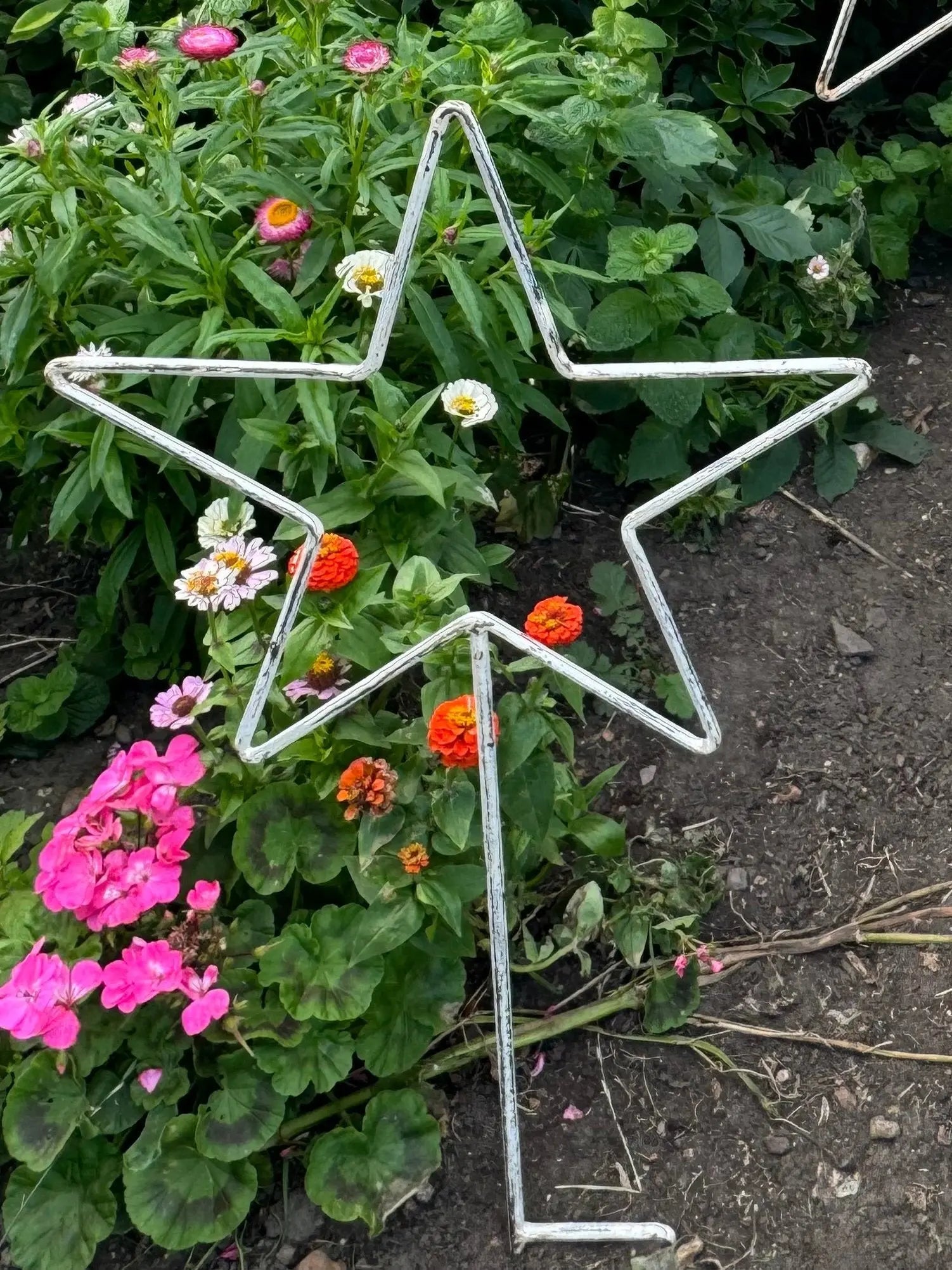 Rustic Warehouse Norfolk Metal Garden Star Lawn Decor – Distressed Cream