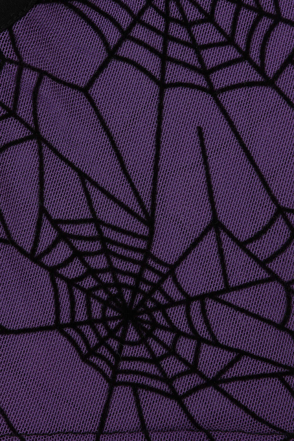 Banned Apparel Seraphina Purple Mesh Spiderweb Fingerless Gothic Gloves