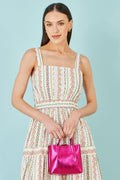 Yumi Pink Metallic Small Tote Bag