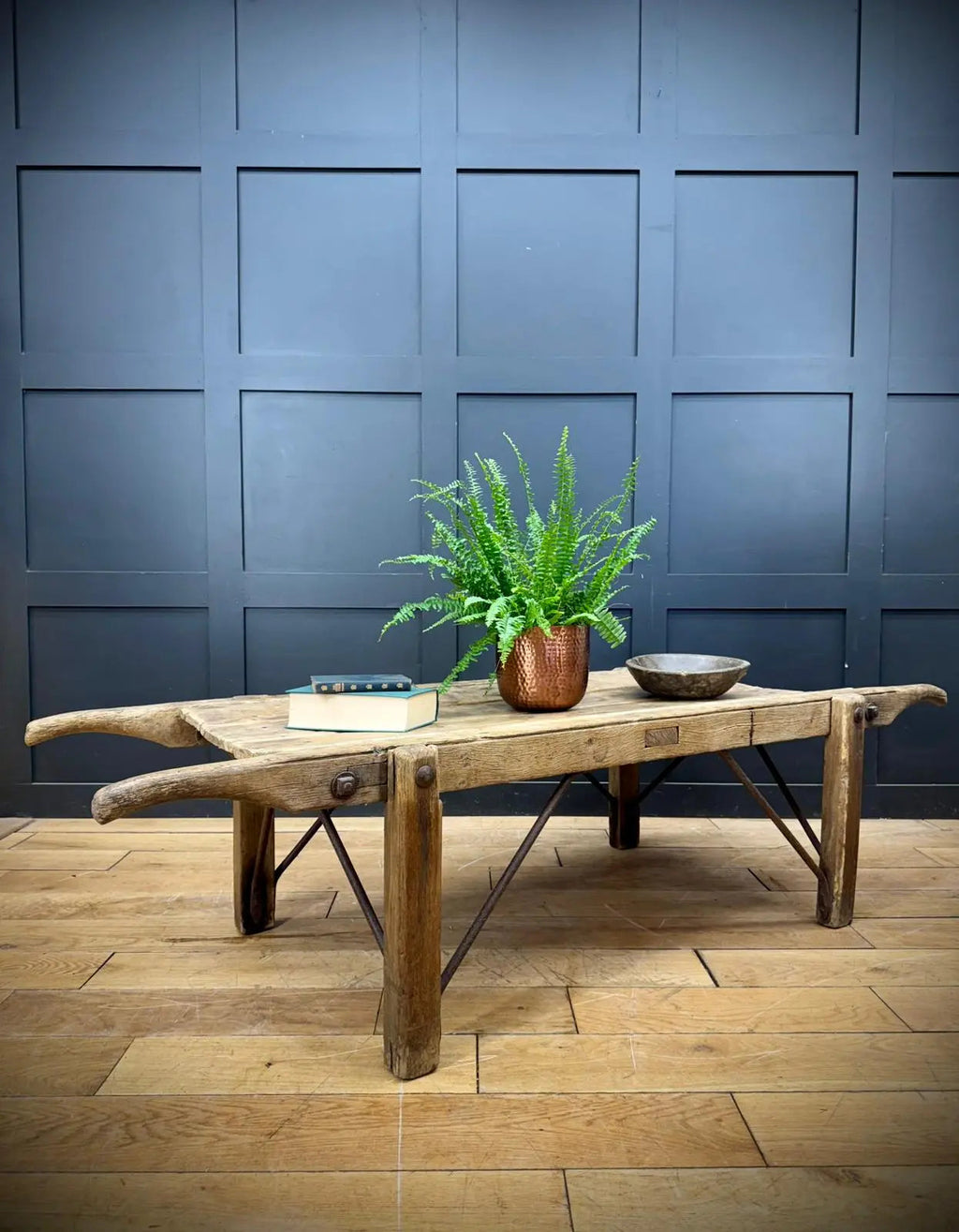Victorian Pine Funeral Bier / Body Stretcher – Antique Rustic Coffee Table