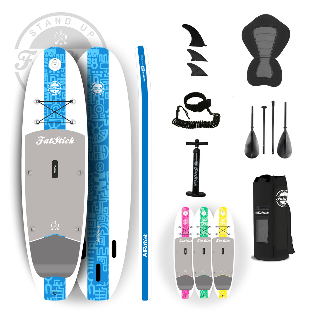 FatStick AirStick 10'6 Inflatable Paddle Board & Kayak Hybrid with Seat