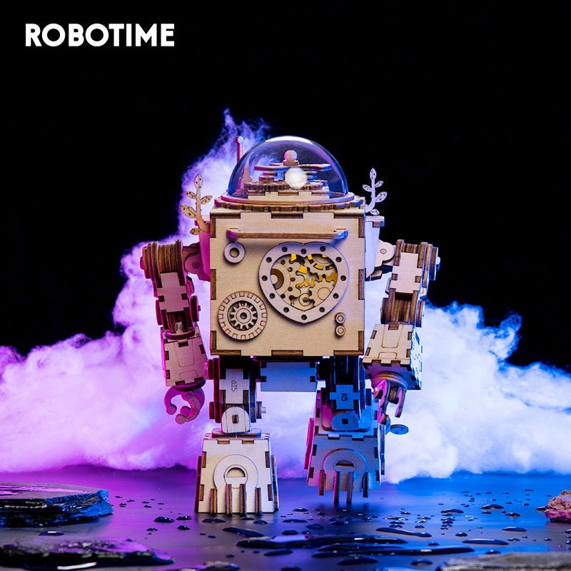 Rokr Robot Orpheus 3D Wooden Puzzle – Steampunk DIY Music Box Kit