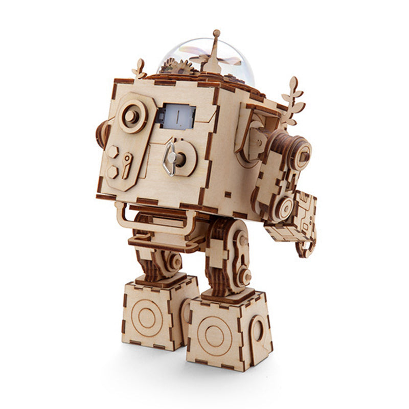 Rokr Robot Orpheus 3D Wooden Puzzle – Steampunk DIY Music Box Kit