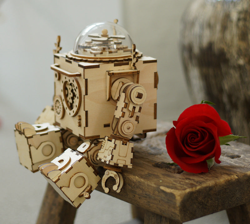 Rokr Robot Orpheus 3D Wooden Puzzle – Steampunk DIY Music Box Kit