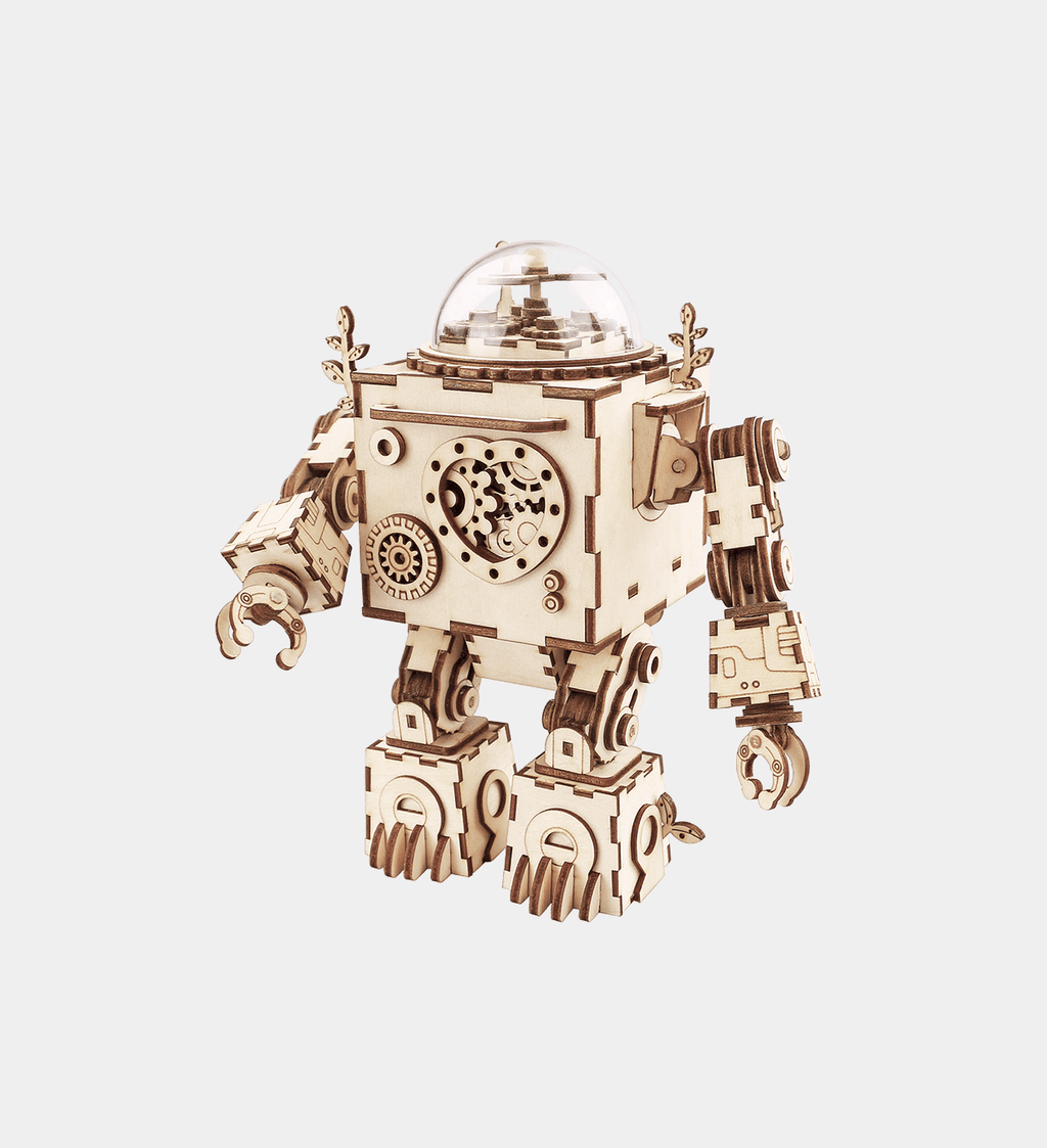 Rokr Robot Orpheus 3D Wooden Puzzle – Steampunk DIY Music Box Kit