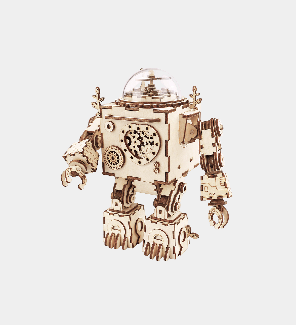 Rokr Robot Orpheus 3D Wooden Puzzle – Steampunk DIY Music Box Kit