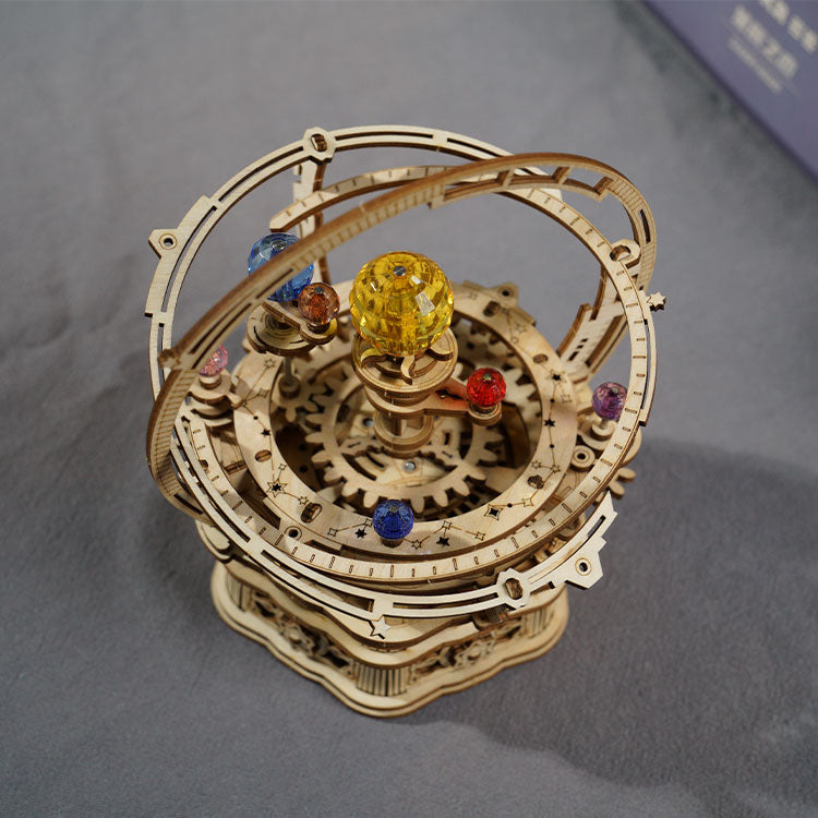 ROKR Starry Night Orrery 3D Wooden Puzzle - DIY Solar System Music Box