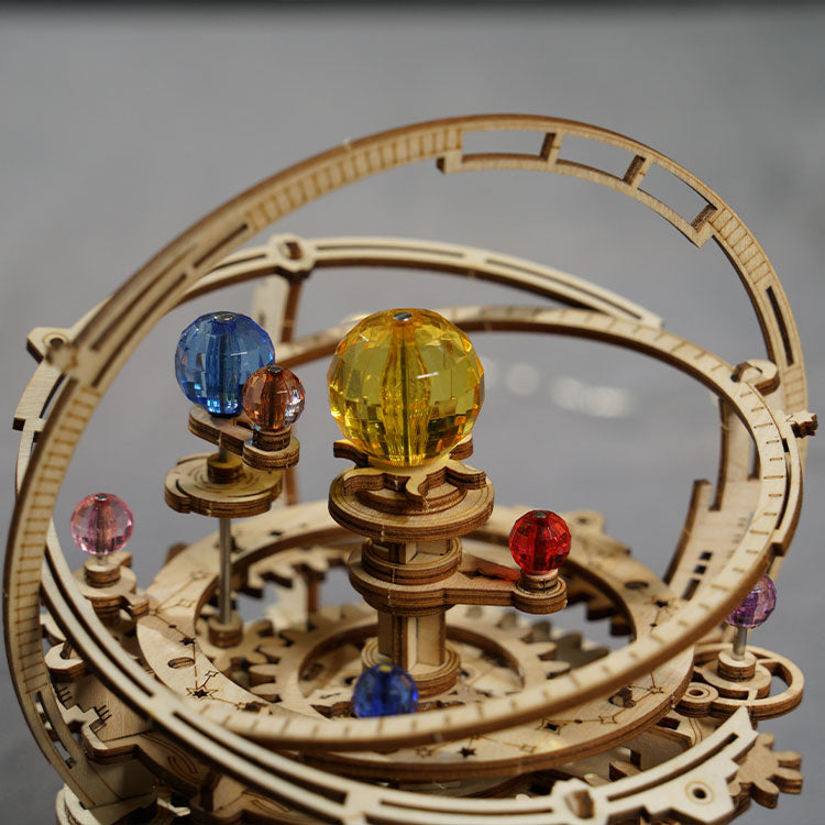ROKR Starry Night Orrery 3D Wooden Puzzle - DIY Solar System Music Box