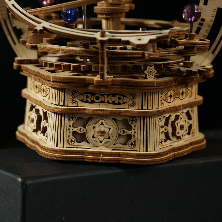 ROKR Starry Night Orrery 3D Wooden Puzzle - DIY Solar System Music Box