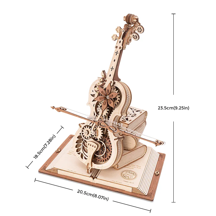 ROKR Magic Cello 3D Wooden Puzzle – Mechanical Music Box DIY Kit