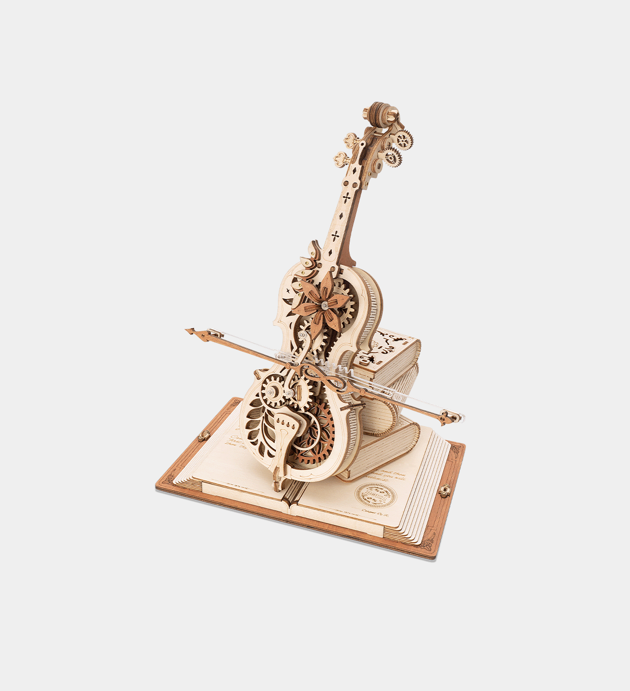 ROKR Magic Cello 3D Wooden Puzzle – Mechanical Music Box DIY Kit