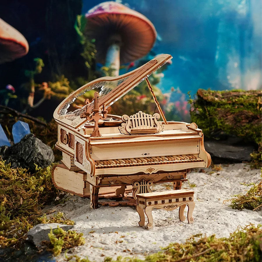 ROKR Magic Piano 3D Wooden Puzzle – Mechanical Music Box DIY Kit