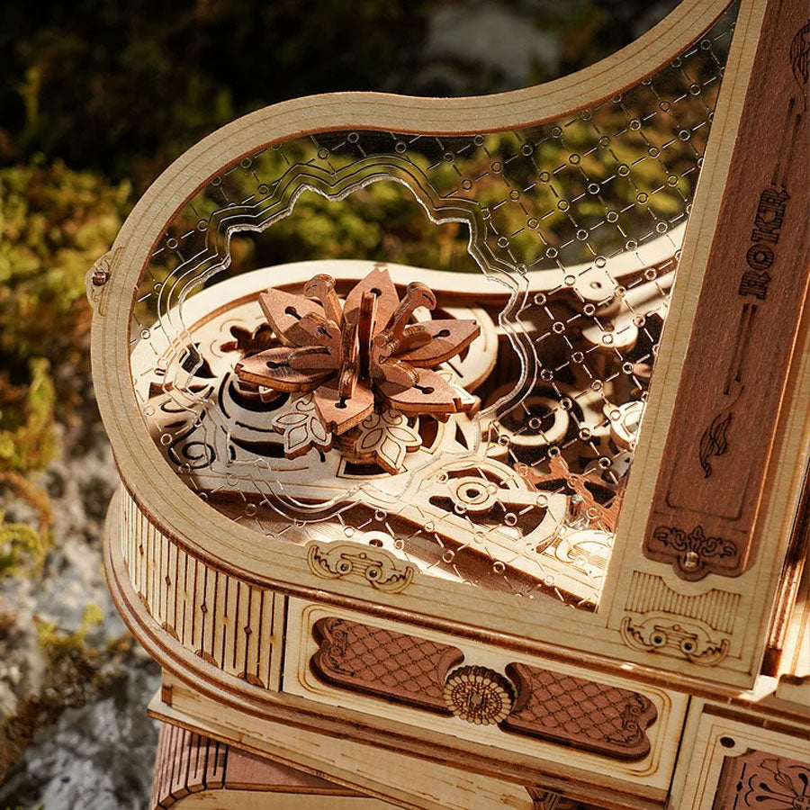 ROKR Magic Piano 3D Wooden Puzzle – Mechanical Music Box DIY Kit