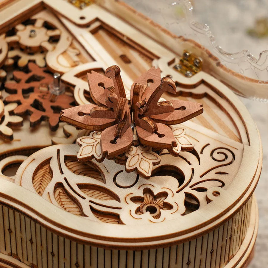ROKR Magic Piano 3D Wooden Puzzle – Mechanical Music Box DIY Kit