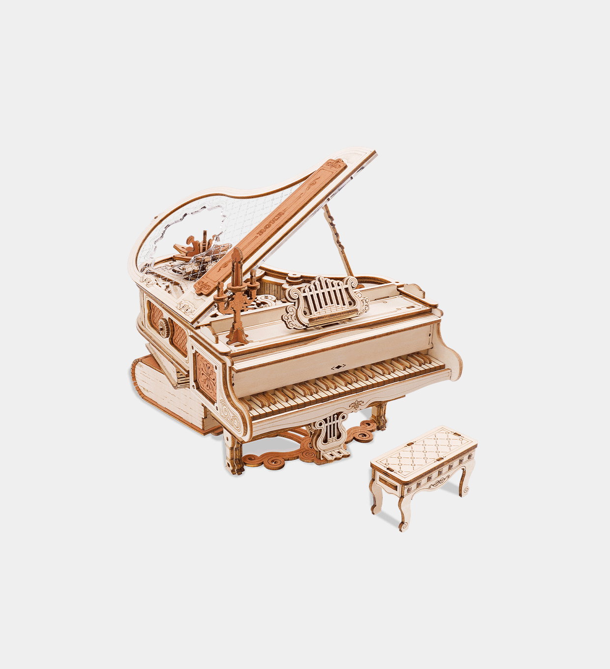 ROKR Magic Piano 3D Wooden Puzzle – Mechanical Music Box DIY Kit