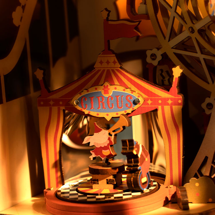 Rolife Sunset Carnival 3D Wooden Puzzle - DIY Music Box Model Kit