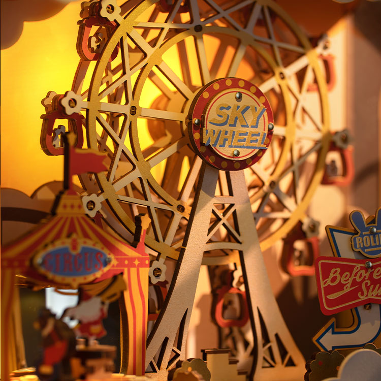 Rolife Sunset Carnival 3D Wooden Puzzle - DIY Music Box Model Kit