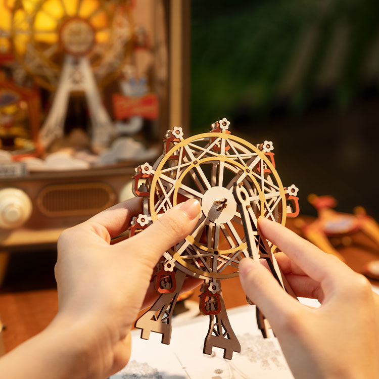 Rolife Sunset Carnival 3D Wooden Puzzle - DIY Music Box Model Kit