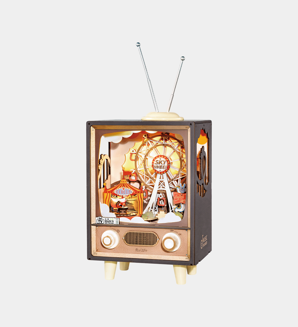 Rolife Sunset Carnival 3D Wooden Puzzle - DIY Music Box Model Kit