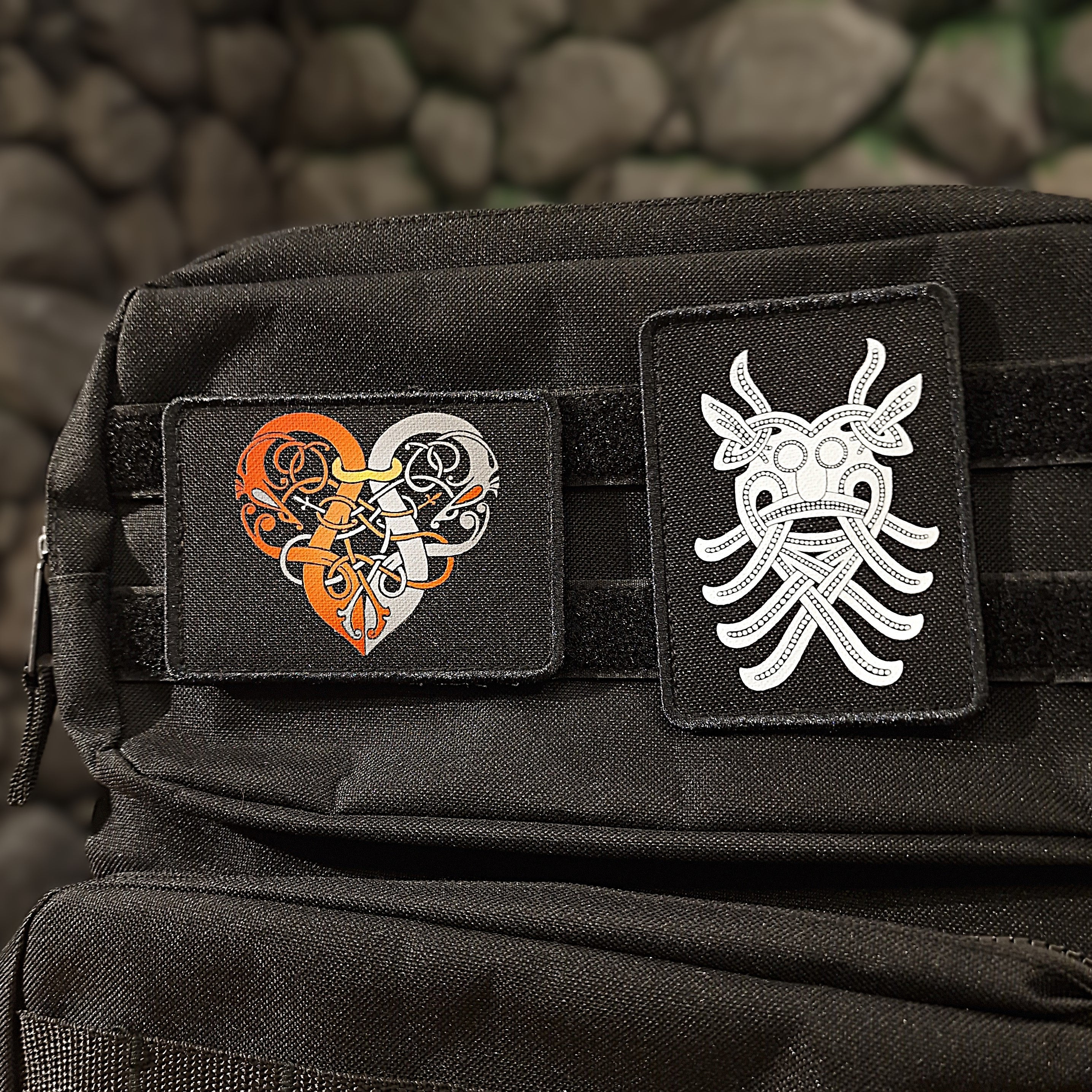 Red & Grey Viking Heart Velcro Patch