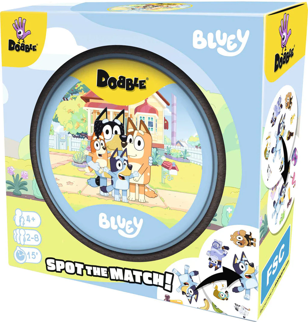 Dobble Bluey Card Game – Fast-Paced Family Observation Game (Eco Sleeve)
