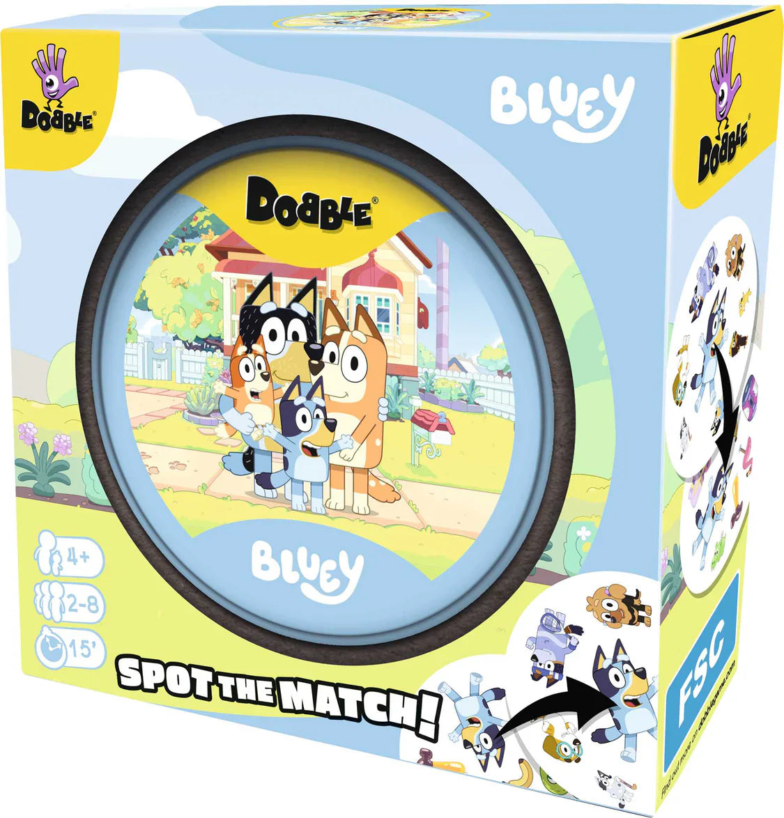 Dobble Bluey Card Game – Fast-Paced Family Observation Game (Eco Sleeve)