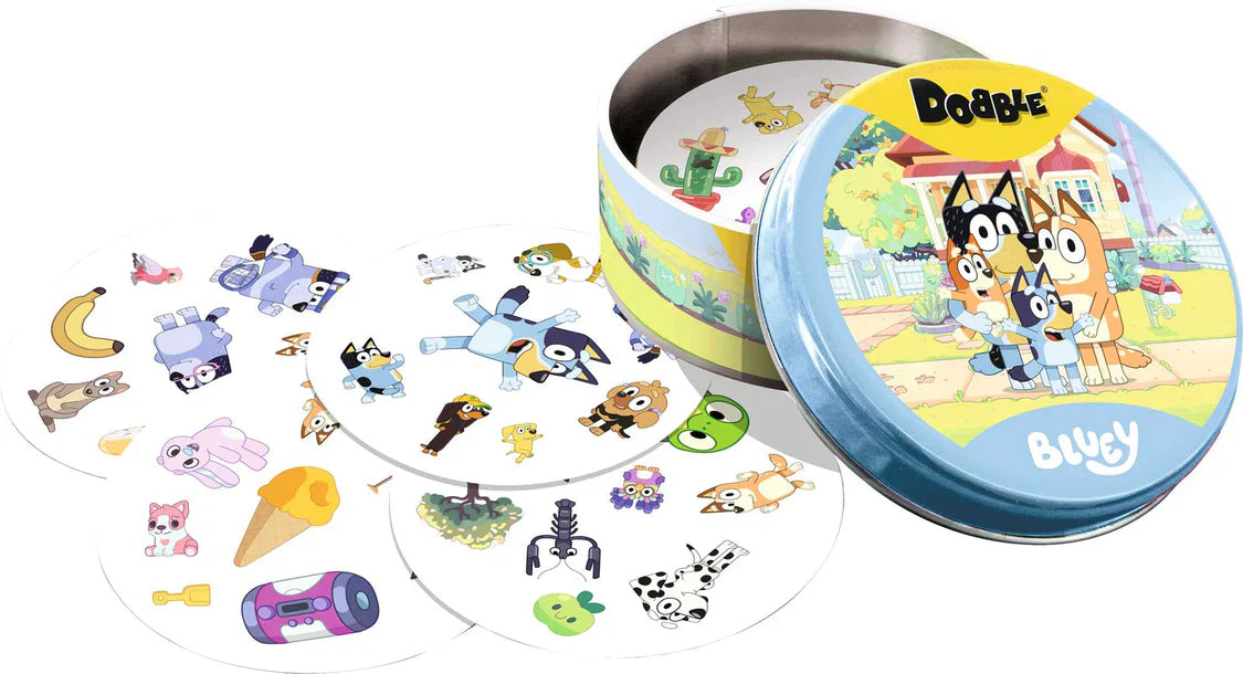 Dobble Bluey Card Game – Fast-Paced Family Observation Game (Eco Sleeve)