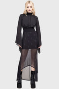 Killstar Astralune High Neck Top – Flared Sleeve Gothic Blouse