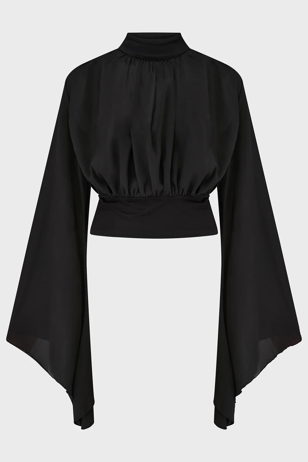 Killstar Astralune High Neck Top – Flared Sleeve Gothic Blouse