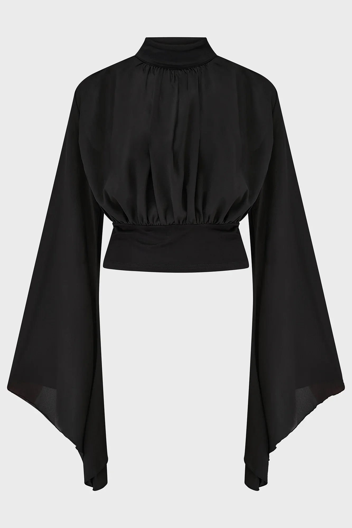 Killstar Astralune High Neck Top – Flared Sleeve Gothic Blouse