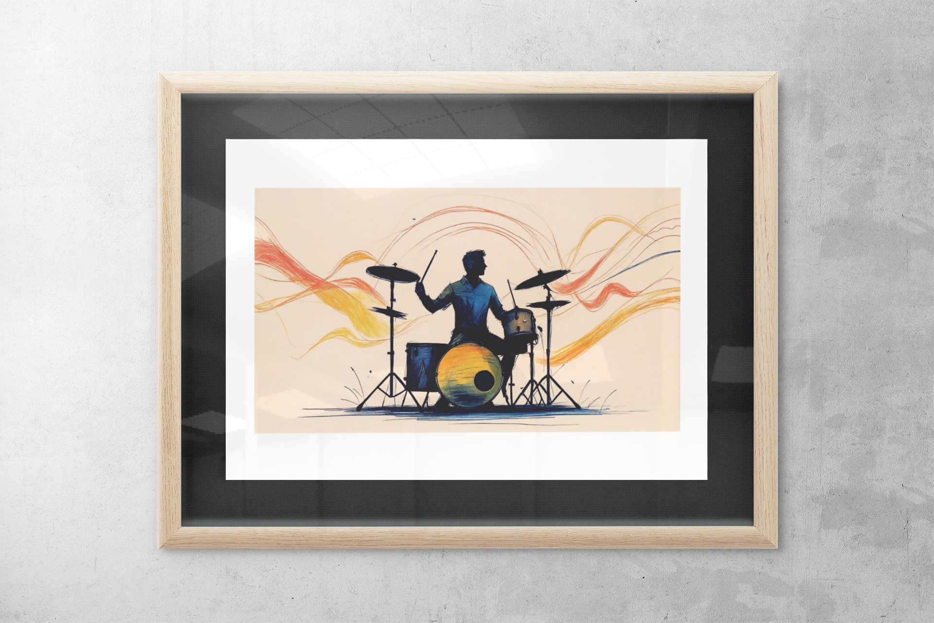 Abstract Drum Player Wall Art - Jazz & Rock Music Poster
