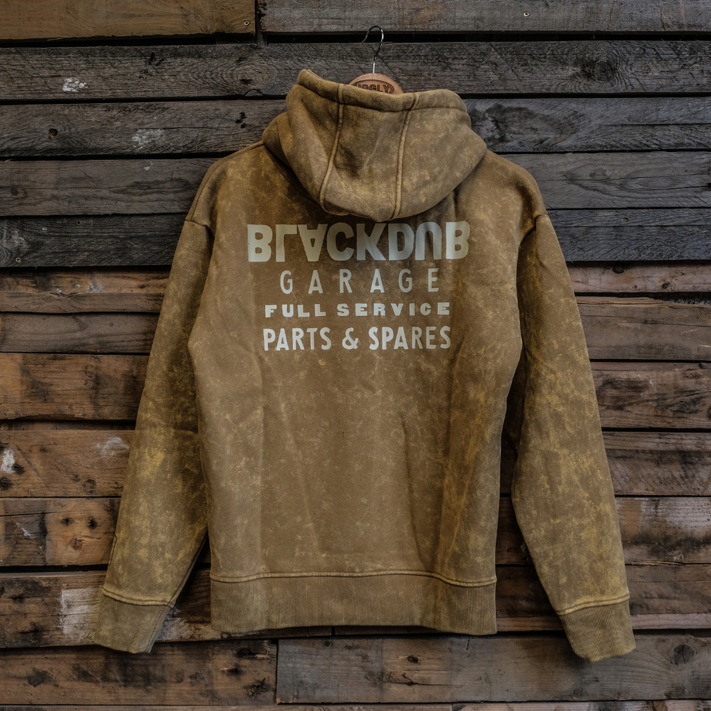 Uggly and Co Parts & Spares Acid Wash Heavyweight Motorcycle Hoodie