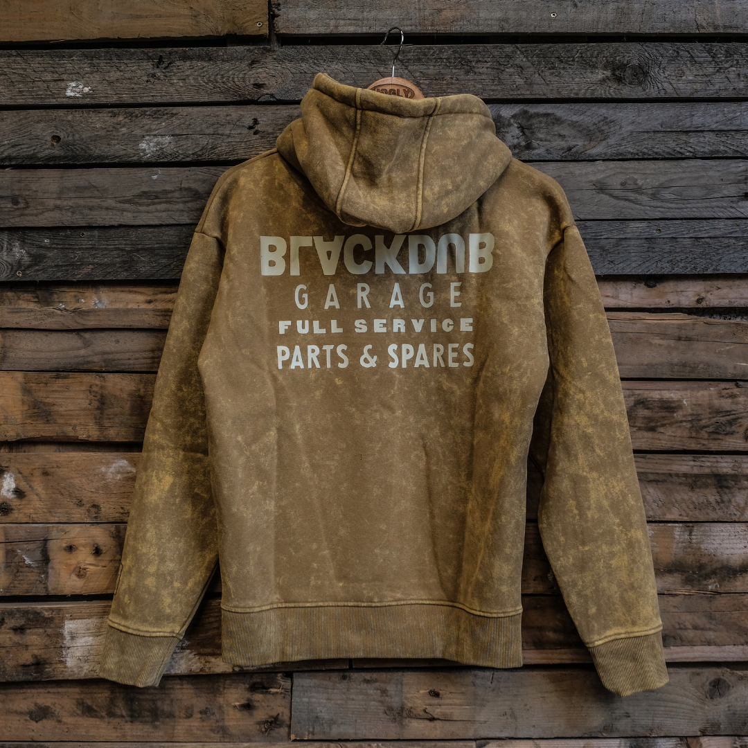 Uggly and Co Parts & Spares Acid Wash Heavyweight Motorcycle Hoodie