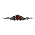 Alchemy Gothic Betrothal Bracelet | Blood Red Enamel Heart Jewelry